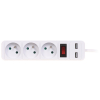 LISTWA ZASILAJĄCA PR-1.5M-3G-SW/USB/W (3 GNIAZDA + 2 USB) 1.3 m