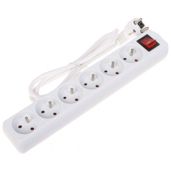 LISTWA ZASILAJĄCA PR-1.5M-6G-SW/W (6 GNIAZD) 1.3&nbsp;m
