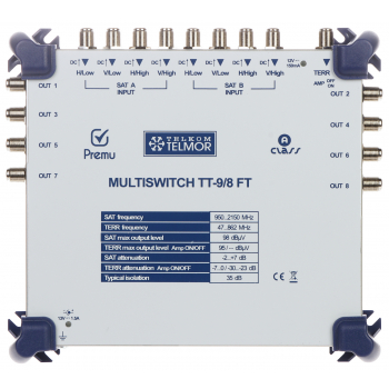 MULTISWITCH TT-9/8-FT-PREMU 9 WEJŚĆ / 8 WYJŚĆ PREMU TELMOR