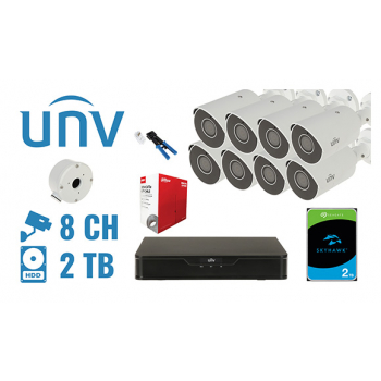 ZESTAW DO MONITORINGU UNV-NVR08-8IPCB2 8 KAMER + REJESTRATOR UNIVIEW