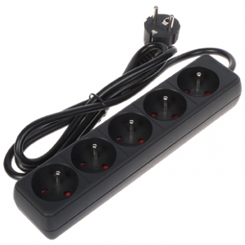 LISTWA ZASILAJĄCA PR-1.5M-5G/B (5 GNIAZD) 1.3&nbsp;m