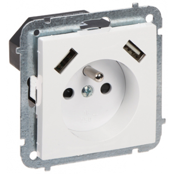 GNIAZDO POJEDYNCZE Z ZASILACZEM USB SANTRA/4188-10/EPN 230&nbsp;V 16&nbsp;A Elektro-Plast