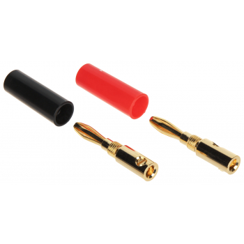 PARA WTYKÓW BANANOWYCH BAN-PLUG-V2 CZERWONY + CZARNY PROLINK