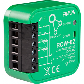 INTELIGENTNY PRZEŁĄCZNIK ROW-02 Wi-Fi SUPLA 230&nbsp;V AC ZAMEL