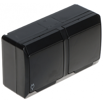 GNIAZDO NATYNKOWE PODWÓJNE HERMES/0322-09/EPN 250&nbsp;V AC 16&nbsp;A IP44 Elektro-Plast