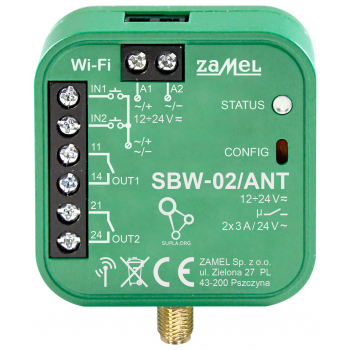INTELIGENTNY STEROWNIK BRAM I DRZWI SBW-02/ANT Wi-Fi, 12 ... 24 V AC/DC ZAMEL