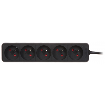 LISTWA ZASILAJĄCA PR-1.5M-5G/B (5 GNIAZD) 1.3 m