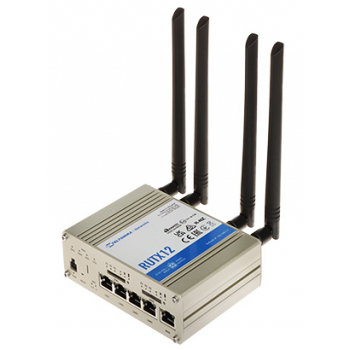 PUNKT DOSTĘPOWY DUAL 4G LTE +ROUTER RUTX12 Dual SIM Bluetooth BLE, Wi-Fi 5, 2.4&nbsp;GHz, 5&nbsp;GHz, 867&nbsp;Mb/s Teltonika