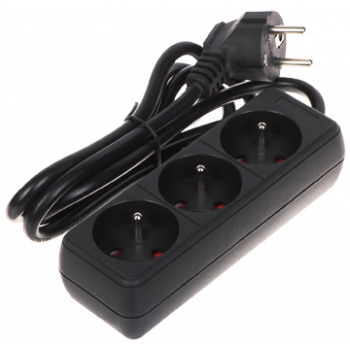 LISTWA ZASILAJĄCA PR-1.5M-3G/B (3 GNIAZDA) 1.3&nbsp;m