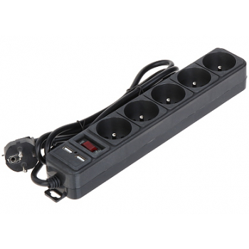 LISTWA ZASILAJĄCA AK-SP-05U (5 GNIAZD + 2 USB) AKYGA
