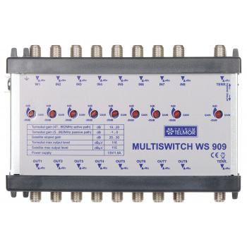 WZMACNIACZ MAGISTRALI MULTISWITCHOWEJ WS-909 9 WEJŚĆ / 9  WYJŚĆ TELMOR
