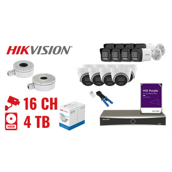 ZESTAW DO MONITORINGU HIK-NVR16-16IPCBT 16 KAMER + REJESTRATOR Hikvision