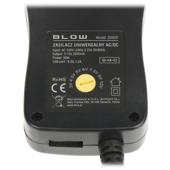ZASILACZ IMPULSOWY 3-12V/2A/BL USB